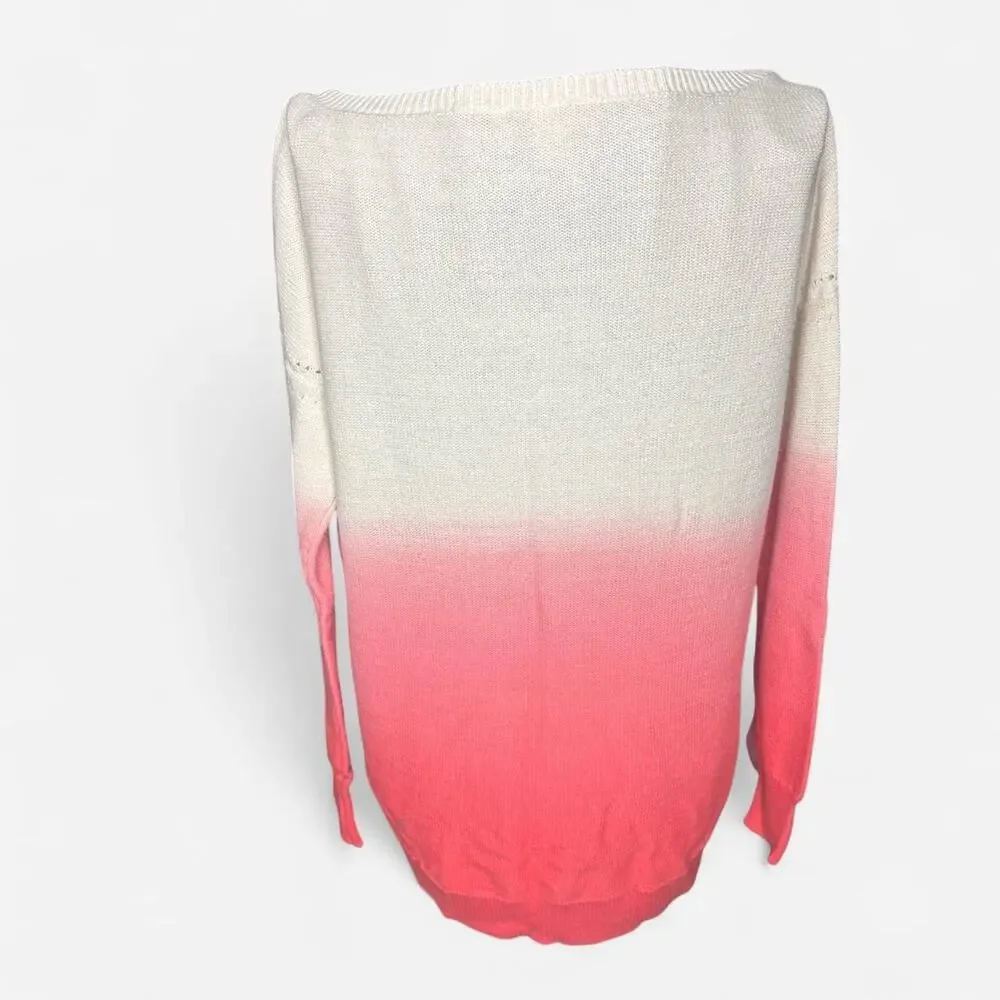 Victoria's Secret Ombre Knit Sweater White Pink Gradient Size Small S